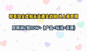 程哥淘宝虚拟无货源实战班课程 淘宝无货源教学视频 淘宝无货源实战教学课程